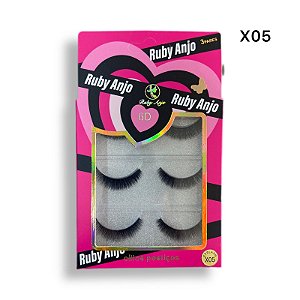Cílios Postiços 3 pares 6D lash RA-494 - Ruby Anjo
