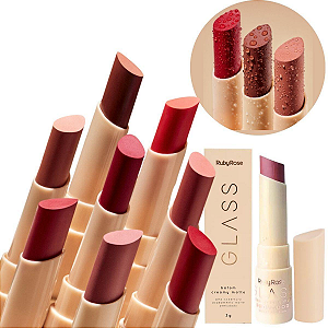 Batom Creamy Matte Glass - Ruby Rose