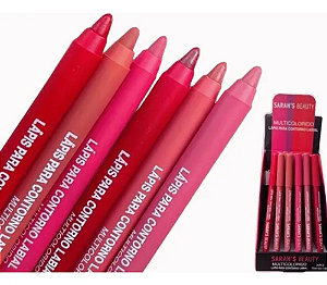 Lápis Para Contorno Labial Multicolorido - Sarah's Beauty