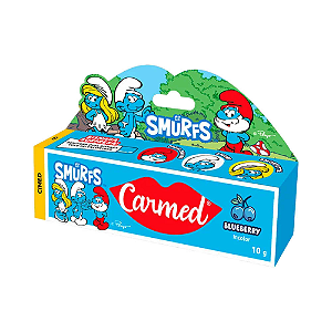 Hidratante Labial Carmed Os Smurfs Surpresa Sabor Blueberry Incolor 10g