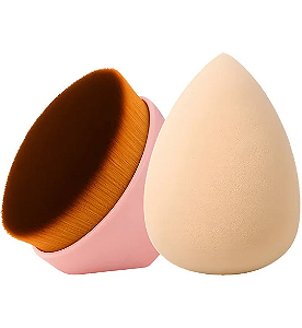 Kit Pincel Hexagonal e Esponja para Base