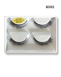 Caixa Com 2 pares de Cílios Postiços 8D-02 - Fix Make