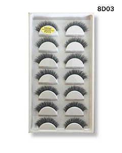 Caixa Com 7 pares de Cílios Postiços 8D-03 - Fix Make
