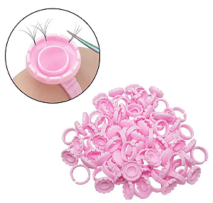 Kit 10 Aneis Porta Cola Flor p/ Alongamento de Cílios