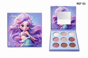 Paleta De Sombras Sereia 9 Cores - Amor e Anjo