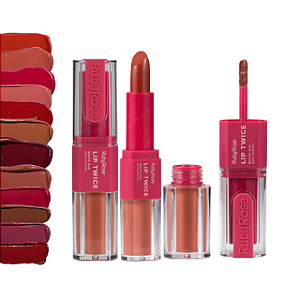 Lip Twice Batom Duo- Linha Rosa - Ruby Rose Lançamento
