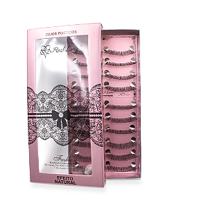 Caixa Com 10 pares de Cílios Postiços Efeito Natural 747m - Real Love