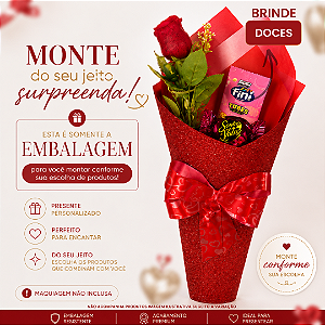 Buquê Eva Brilho - Embalagem + Brinde