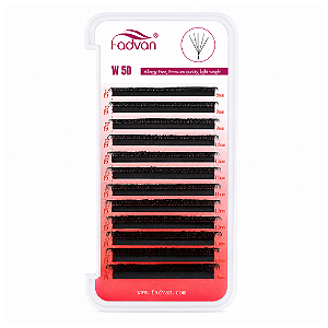 Cílios Fadvan 5D W Volume Egípcio 0.07 Curvatura D Mix 8mm a 14mm – Cor Preto