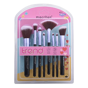 Kit com 8 Pincéis - Coleção Trend - Macrilan