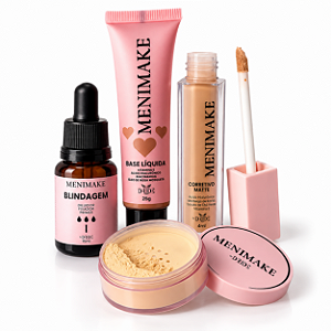 Kit Completo de Maquiagem Menimake by Dride - 4 Produtos