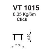 VT-1015- CLICK PARA TRILHO 8 MM VIDRO TEMPERADO 0,350 KG BARRA 6,00 ML