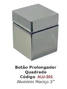 ALU-201-BOTÃO PRONLONGADOR QUADRADO PARA TUBO "2"(50MM) P/ GUARDA-CORPO / ESCADA