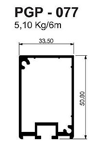 CG-077 (PGP-077) perfil altura guarda-corpo 5,10 kg barra 6,00 ml