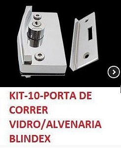 KIT-10 PORTA DE CORRER VIDRO/ALVENARIA VIDRO TEMPERADO