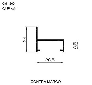 CM-200  1,18 KG POR BARRA 6,00  SP-20 ESQUADRIA DE ALUMINIO