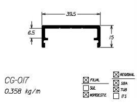 CG-017  2,14 KG BARRA 6,00 ML ESQUADRIA DE ALUMINIO