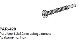 PAR-428-PARAFUSO A. A. ACO INOX CP 4,8 X 32 PONTA GUIA(PCT 100 PÇS)