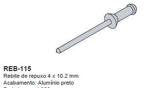 REB-410(REB-115)-REBITE DE REPUXO DE ALUMINIO 4,0 X 10MM (PCT 1000 PÇS)