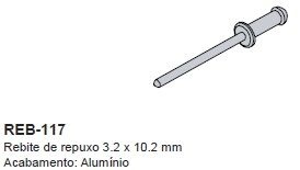 REB-310(REB-117)-REBITE DE REPUXO DE ALUMINIO 3,2 X 10MM (PCT 1000 PÇS)