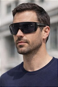 Óculos solar esportivo polarizado preto