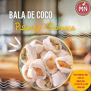 100 g tradicional recheada de pistache + damasco com 15 a 20 balas no tamanho normal
