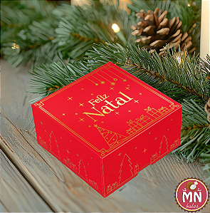 Unidade da caixa de natal com 10 balas tradicionais 8 cm x 8 cm x 4 cm