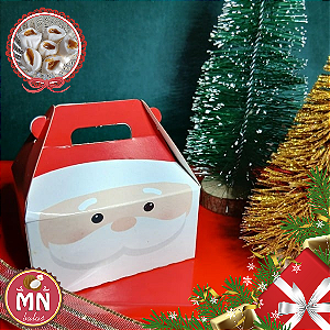 Unidade da mini maleta Noel natal 9 cm x 6 cm x 9 cm com 10 balas recheadas de doce de leite
