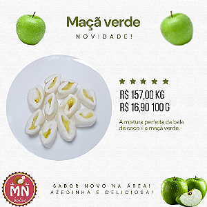 100 g recheada de maçã verde com 15 a 20 balas