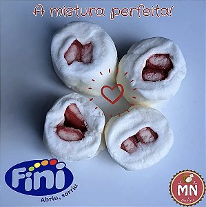 100 g recheada de bala fini de morango com 15 a 20 balas