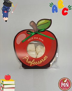 Unidade da Maçã Dia dos Professores no tamanho 13 cm x 10,5 cm com 10 balas (escolha o sabor)
