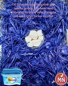 Kit com 150 balas tradicionais sem recheio SEM LACTOSE untada com becel no papel franjinha ou papel seda vintage balas de coco anos 80