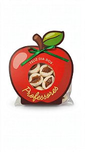 Unidade da Maçã Dia dos Professores no tamanho 13 cm x 10,5 cm com 10 balas recheadas (escolha o sabor)