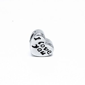 Charm em Aço Inoxidável Coração I Love You