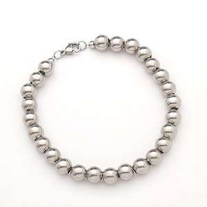 Pulseira em Aço 316l Bolinha 6mmx21cm