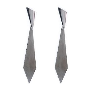 Brinco Em Aço Cirúrgico 316l  Geométrico Duplo 90mm