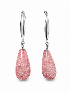 Brinco em Aço Cirúrgico 316L Gota Cricket Salmão - Coleção Pietra