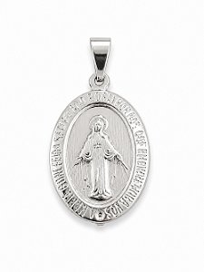 Pingente em Aço Cirúrgico 316L Medalha Milagrosa 25 x 15 mm