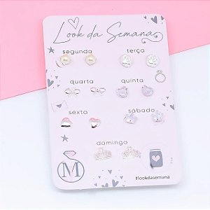 Kit Brinco Look da Semana em Prata 925 com 7 Pares