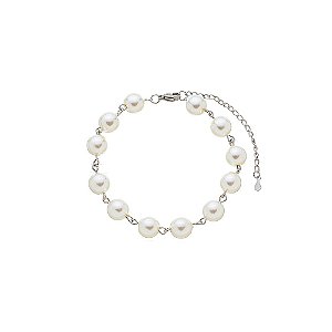 Pulseira Pérolas 8mm fecho Lagosta Aço Inox 316L