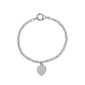 Pulseira Em Aço Inox Exclusivo Fecho Bóia aço 12mm Com Coração Maciço Polido 20mm