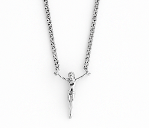 Colar Pingente Cristo Suspenso Aço Inox 316L