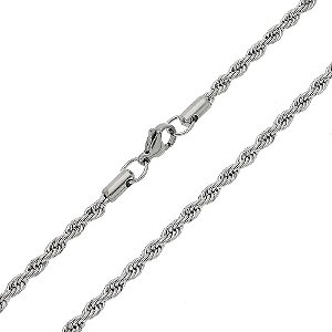 Corrente em Aço Cirúrgico 316L Cordão Baiano 4mm/ 45cm