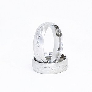 Aliança Infinito 6mm em Aço Cirúrgico 316l
