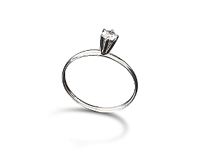 Anel Solitário Haste Longa Zircônia 4mm