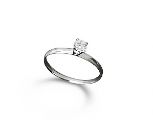 Anel Solitário Haste Zircônia 4mm