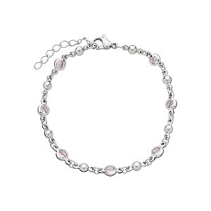 Pulseira Em Aço 7 zircônias e separadores