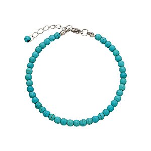 Pulseira com Pedras Natural Howlita Turquesa 4mm