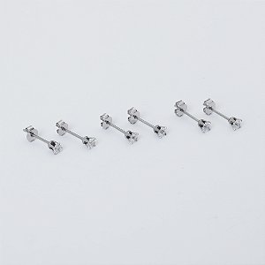 Brinco Ponto Luz Zircônia 3mm
