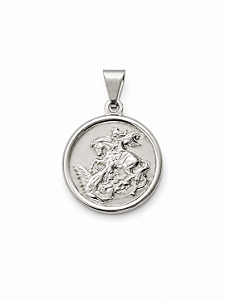 Pingente São Jorge Medalha Aço Inox 16mm